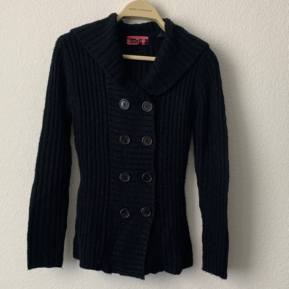 Elegant Black Double-Breasted Women's Blazer